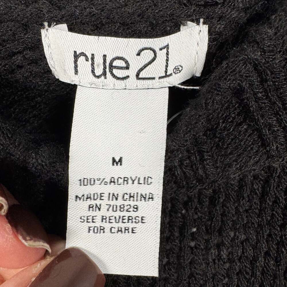 Rue 21 Mushroom Black Sweater Size M - Picture 5 of 7